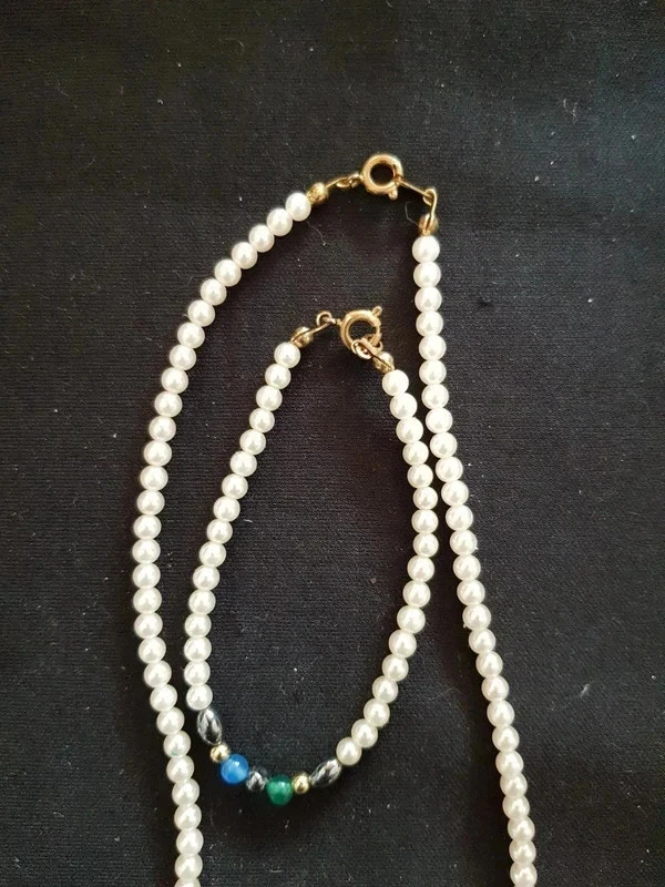 Colar e pulseira de pérolas e pedras novos – photo 4